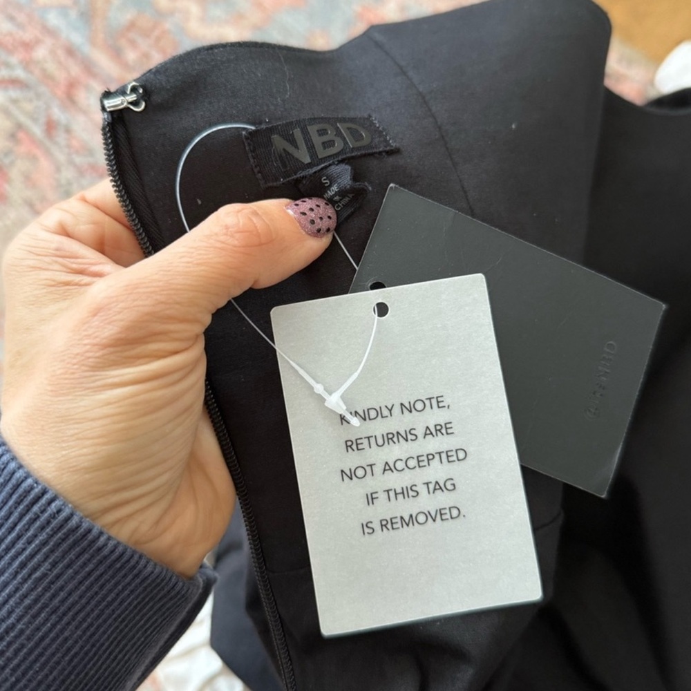 NBD Wisteria Black Maxi Dress with White Ruffle Trim - Picture 2 of 8